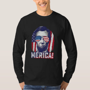 Camiseta Abe Lincoln Merica 4 De Julho Usa Gráfico Patrió