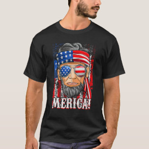 Camiseta Abe Lincoln Merica - Bandeira Americana 4 De Julho