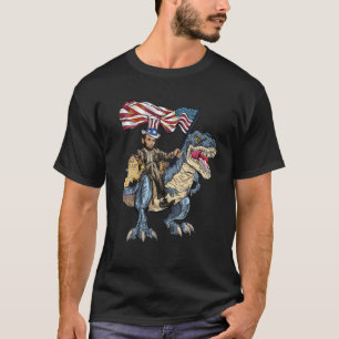 Camiseta Abe Lincoln Murica T Rex Funny 4 De Julho Dos EUA