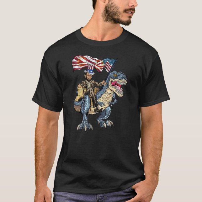 Camiseta Abe Lincoln Murica T Rex Funny 4 de julho EUA (Frente)