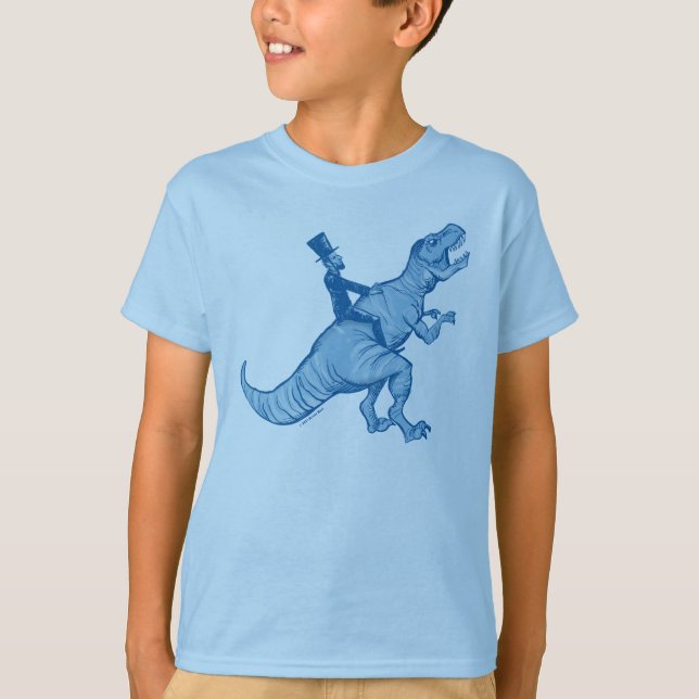 Camiseta Abe Lincoln que monta um T-Rex caçoa o t-shirt (Frente)