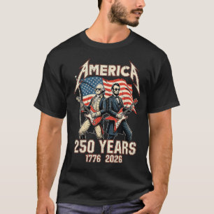 Camiseta Abe Lincoln Tocando Guitarra George Washington EUA