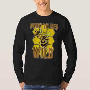 Camiseta Abeelha Selvagem Amarela Nasceu Inseto Fazenda Mel