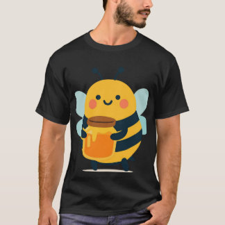 Camiseta Abeirro Fofo Segurando Pote de Mel