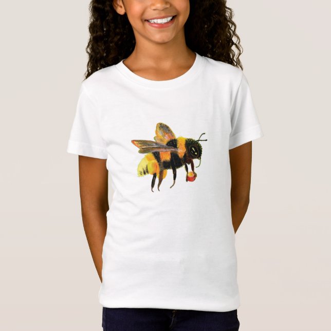 Camiseta Abeja cargando pólen de meninas  (Frente)