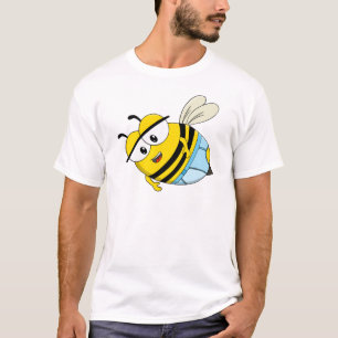 Camiseta Abeja de Desenho Animado Fofa Vestindo Roupa Íntim