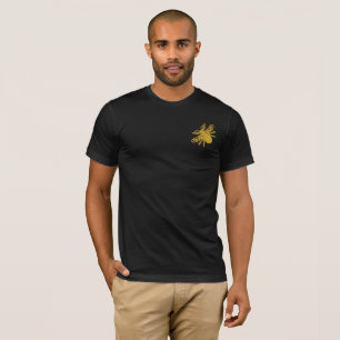 Camiseta Abeja dourada real imitação de bordado