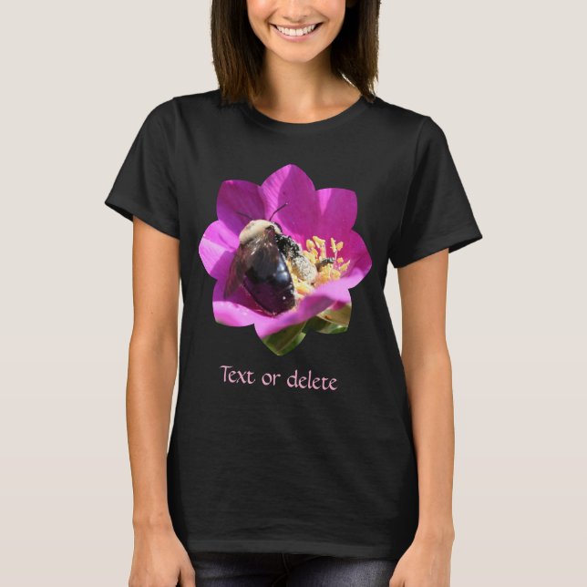 Camiseta Abeja Melífera Em Rosa Personalizada (Frente)
