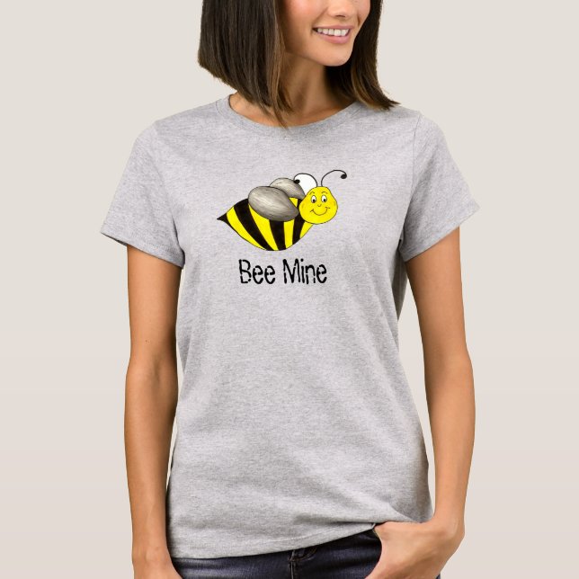 Camiseta Abelha (Be) Mina Dia de os namorados Amarelo (Frente)