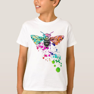 Camiseta Abelha bonita do arco-íris da aguarela