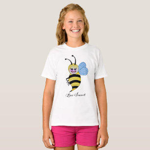 Camiseta Abelha bonito da aguarela com sorriso feliz