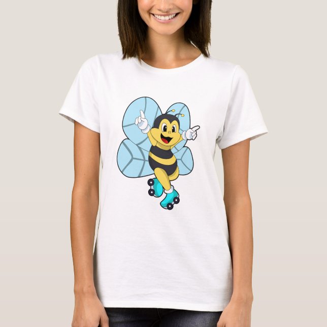 Camiseta Abelha com patins de rodas (Frente)