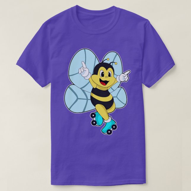 Camiseta Abelha com skates de cilindro (Frente do Design)