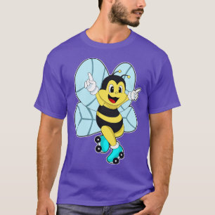 Camiseta Abelha com skates de cilindro