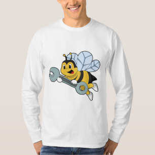 Camiseta Abelha como mecânica com chave inglesa
