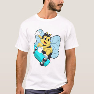 Camiseta Abelha como Patinadora com skate