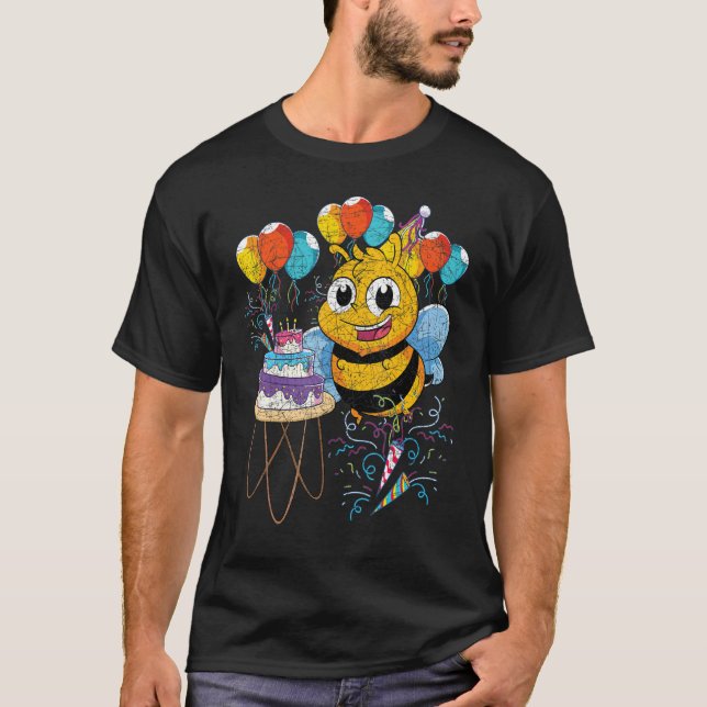 Camiseta Abelha-Cuada De Festa de aniversário Animal Inseta (Frente)