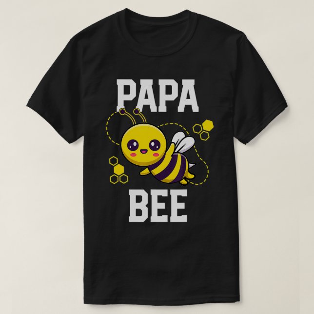 Camiseta Abelha da Família é Pai Aniversário Primeiro Dia d (Frente do Design)
