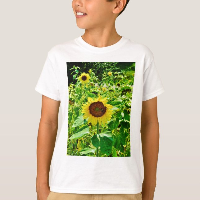 Camiseta Abelha de girassol amarelo (Frente)