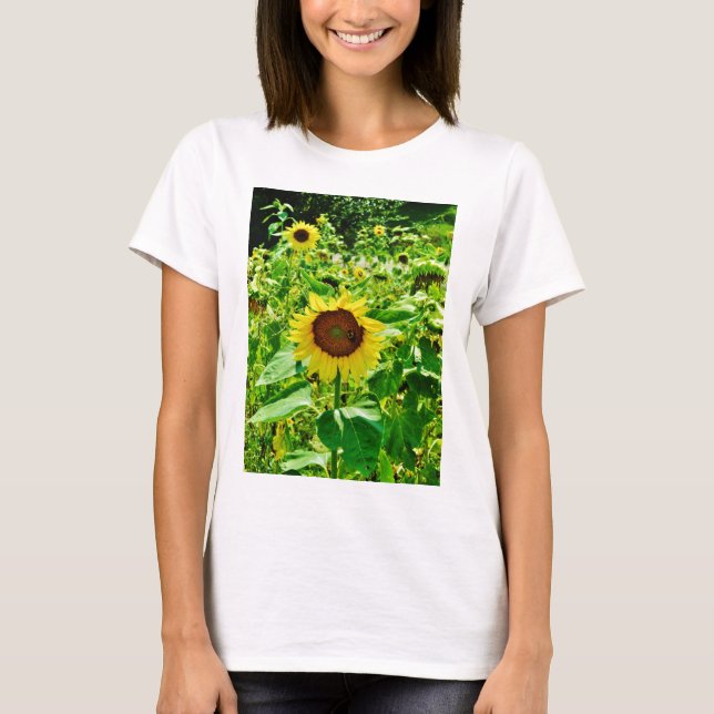 Camiseta Abelha de girassol amarelo (Frente)