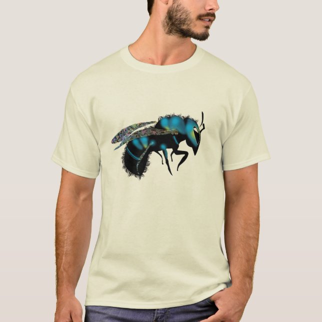 Camiseta Abelha de pedreiro azul (Frente)