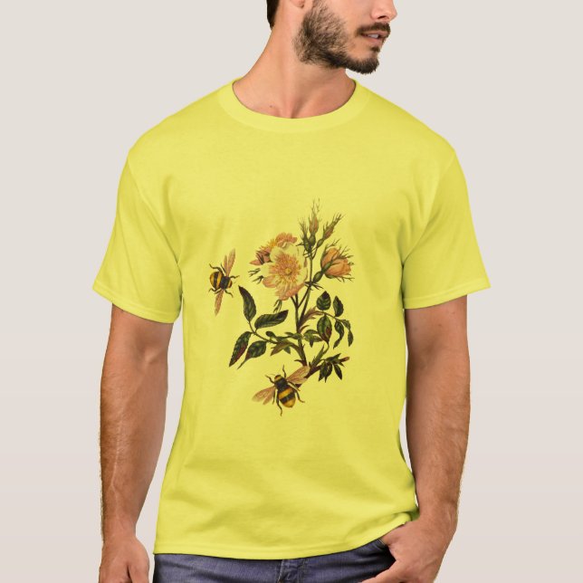 CAMISETA ABELHA DO MEL E ROSAS SELVAGENS, APICULTOR (Frente)