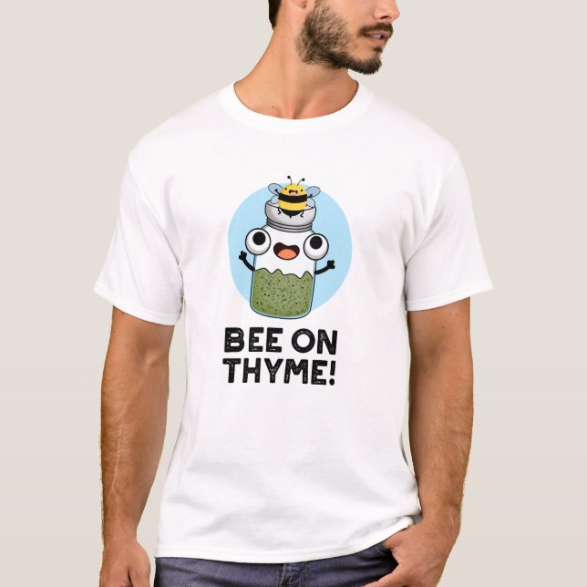 Camiseta Abelha Em Tyme Engraçado Herb Insett Pun (Frente)