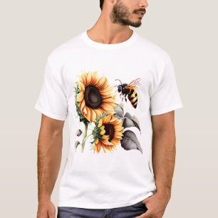 Camiseta Abelha Entre Girassóis