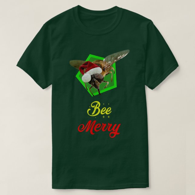 Camiseta Abelha Feliz A Abelha De Natal Ocupada (Frente do Design)