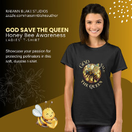 Camiseta Abelha Mel Vidro Colorido God Save The Qu