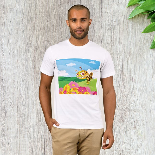 Camiseta Abelha Monstro Bonita, Ainda Assustadora, num Camp (Criador carregado)