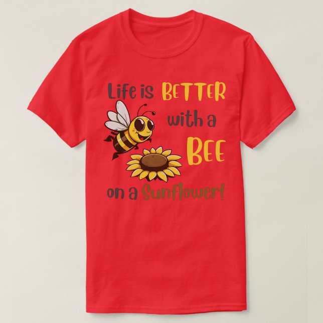 Camiseta Abelha num girassol 68 (Frente do Design)