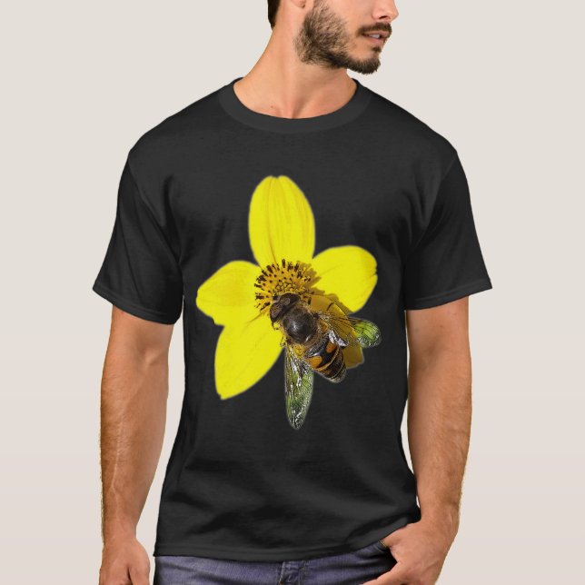 Camiseta Abelha numa flor amarela (Frente)
