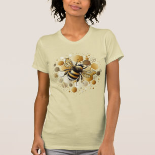 Camiseta Abelha Ocupada em Honeycomb: Hexágonos e Círculos