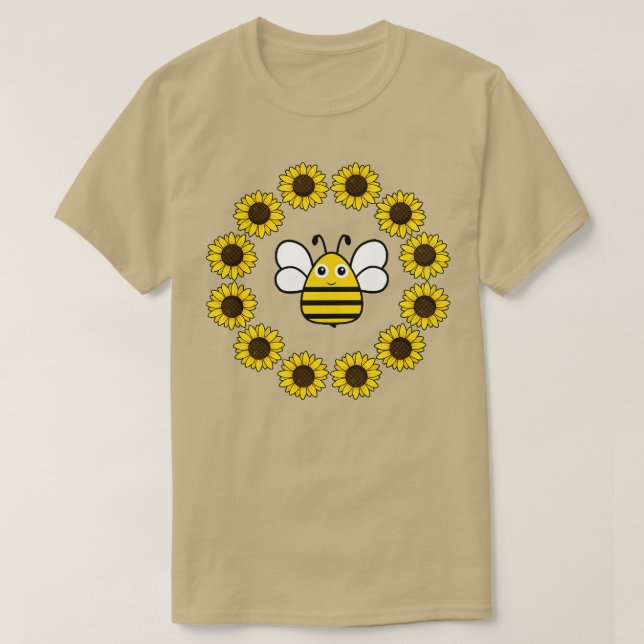 Camiseta abelha sobre girassol 35 (Frente do Design)