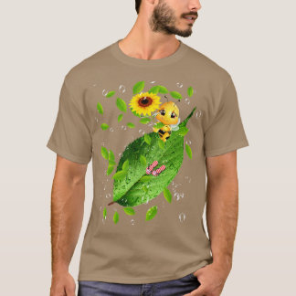 Camiseta abelha sobre girassol em girassol