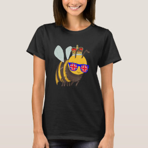 Camiseta Abelha Usando Óculos de Sol e Coroa Bandeira da In