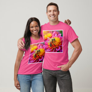 Camiseta Abelha Vibrante na Design de Bloom