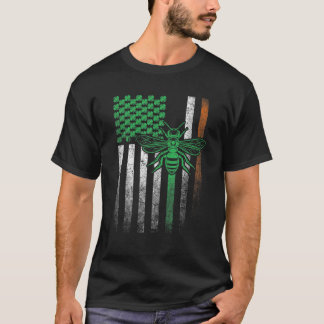 Camiseta Abelhas Colhem Insetos Ruas De Bandeiras Irlandesa