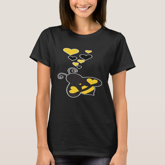 Camiseta Abelhas Com Corações Abelhas Sobre Bichos (Frente)