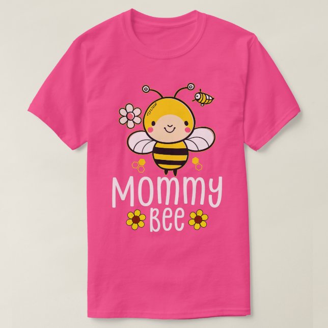 Camiseta Abelhas da Família, Mamãe Mamãe Aniversário Primei (Frente do Design)
