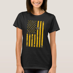 Camiseta Abelhas De Bandeira Dos Eua Insetam Beekeeper Abel