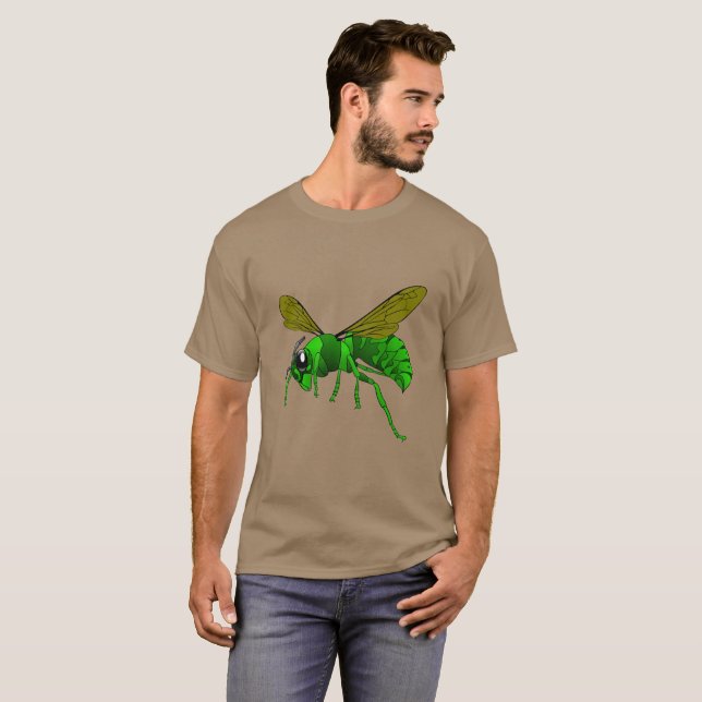 Camiseta Abelhas de cartoon verde e limão (Frente Completa)