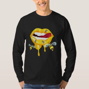 Camiseta Abelhas de mel derretendo Lábios mordejantes derre