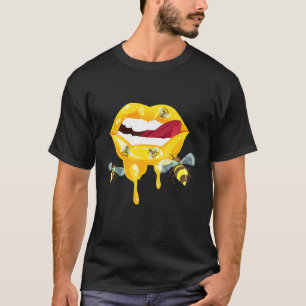 Camiseta Abelhas de mel derretendo Lábios mordejantes derre