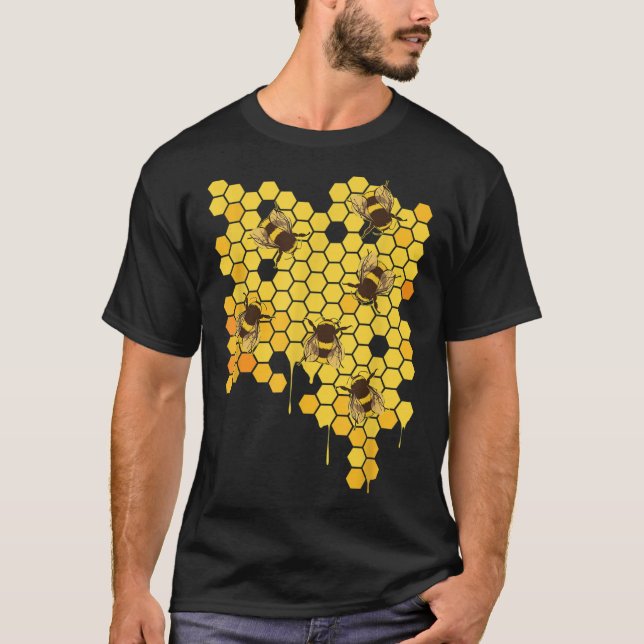 Camiseta Abelhas de Mel Hive Honeycomb Apicultura (Frente)