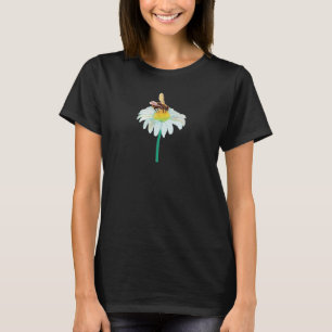 Camiseta Abelhas de mel numa flor branca