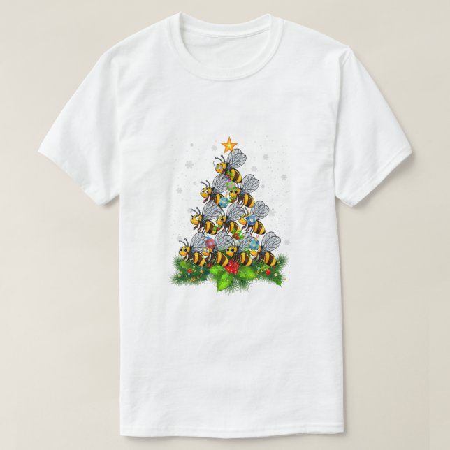 Camiseta Abelhas de Natal Engraçadas De Bebê (Frente do Design)