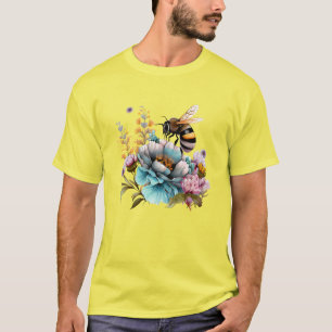 Camiseta Abelhas e Flores