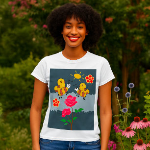 Camiseta Abelhas E Flores